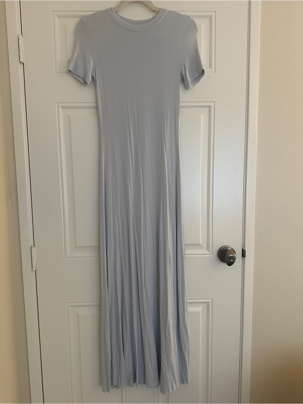 Light Blue-ish grey Short-Sleeve Maxi Dress